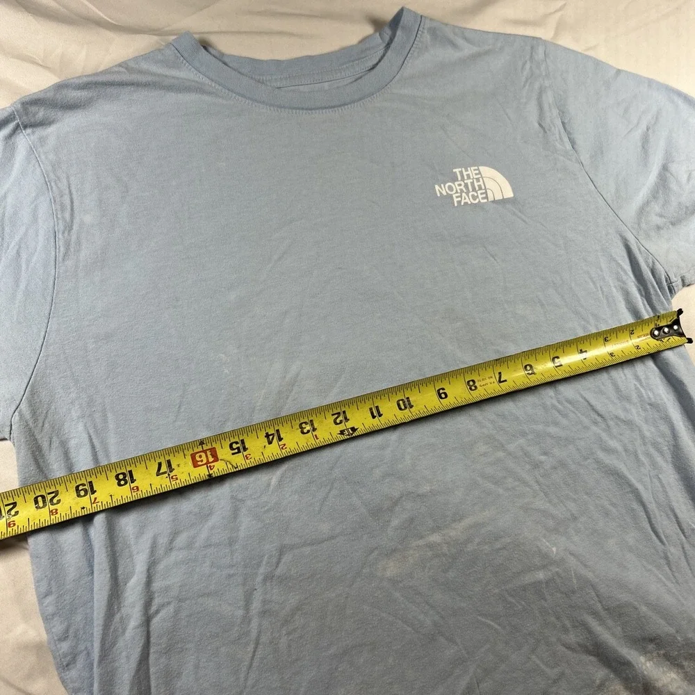 The North Face Women Shirt XL Light Blue Graphic Crew Neck Pullover